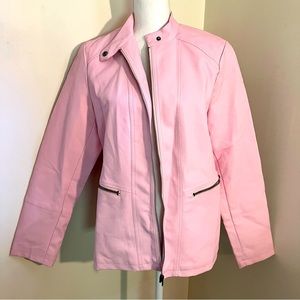 5/$20 Tudor Court faux pink leather jacket, M.